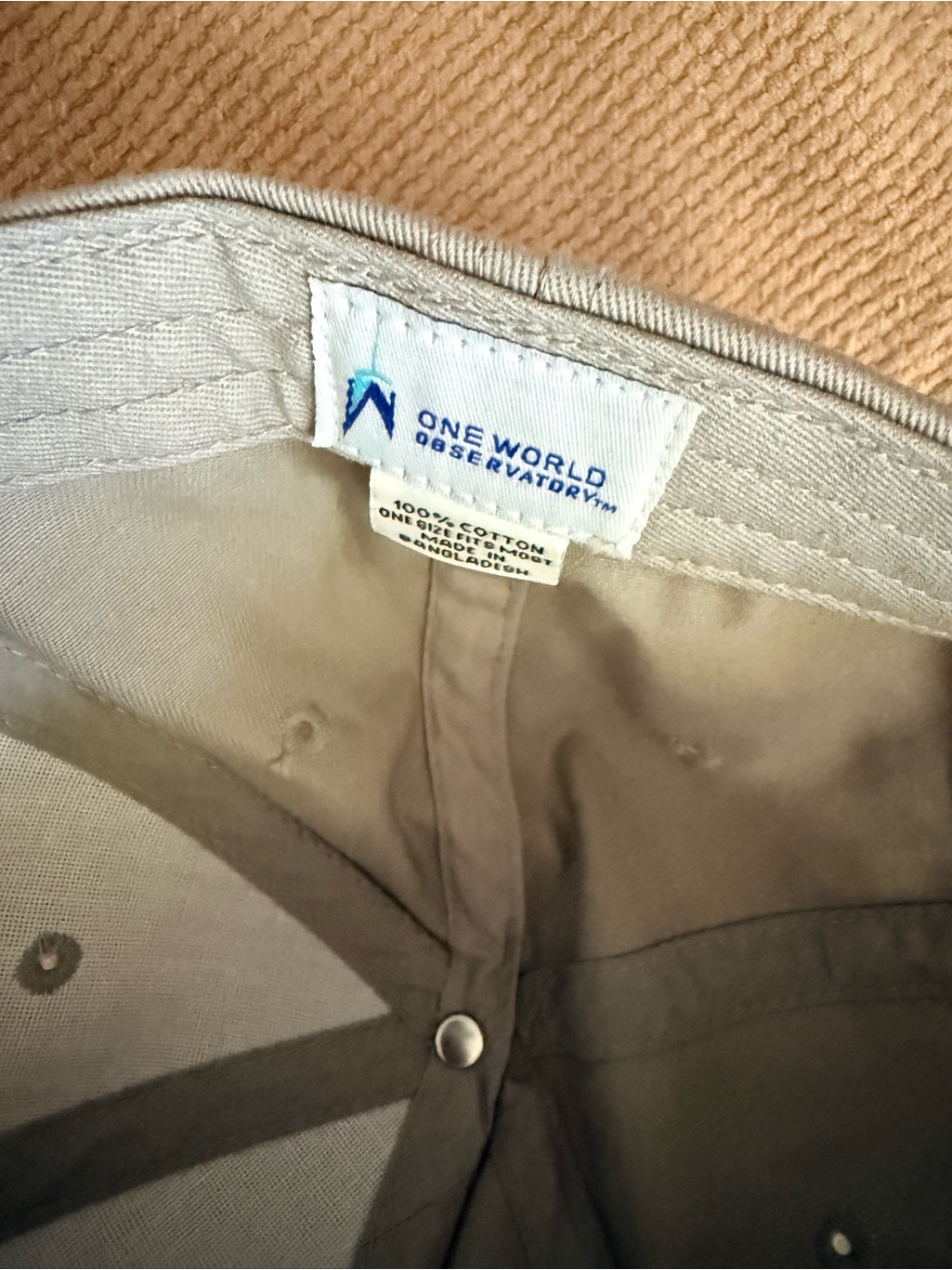 New York One World 212 Grey Baseball Cap — image 4 of 4